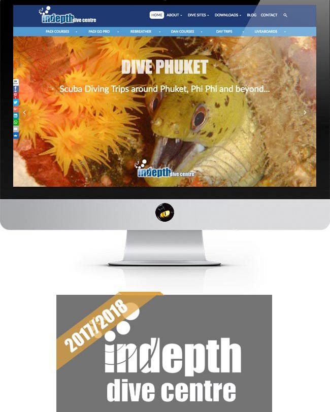 indepth dive centre website design phuket finflix home page